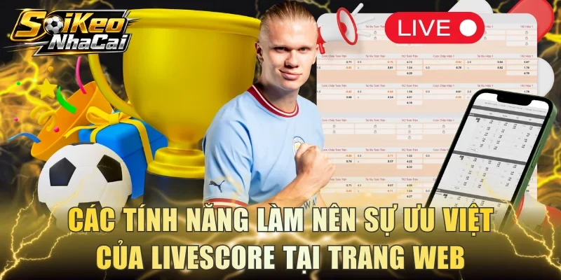 Các tính năng làm nên sự ưu việt của livescore tại trang web